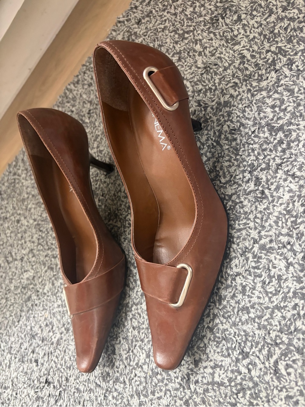 Ipanema Brown Pointed-Toe Leather Pumps
